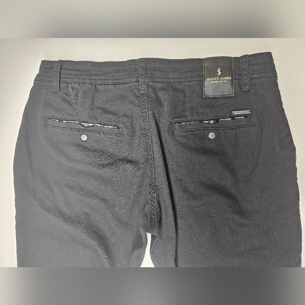 Scott James Black‎ Twill Pants Mens Size 30 Slim Straight Leg Casual